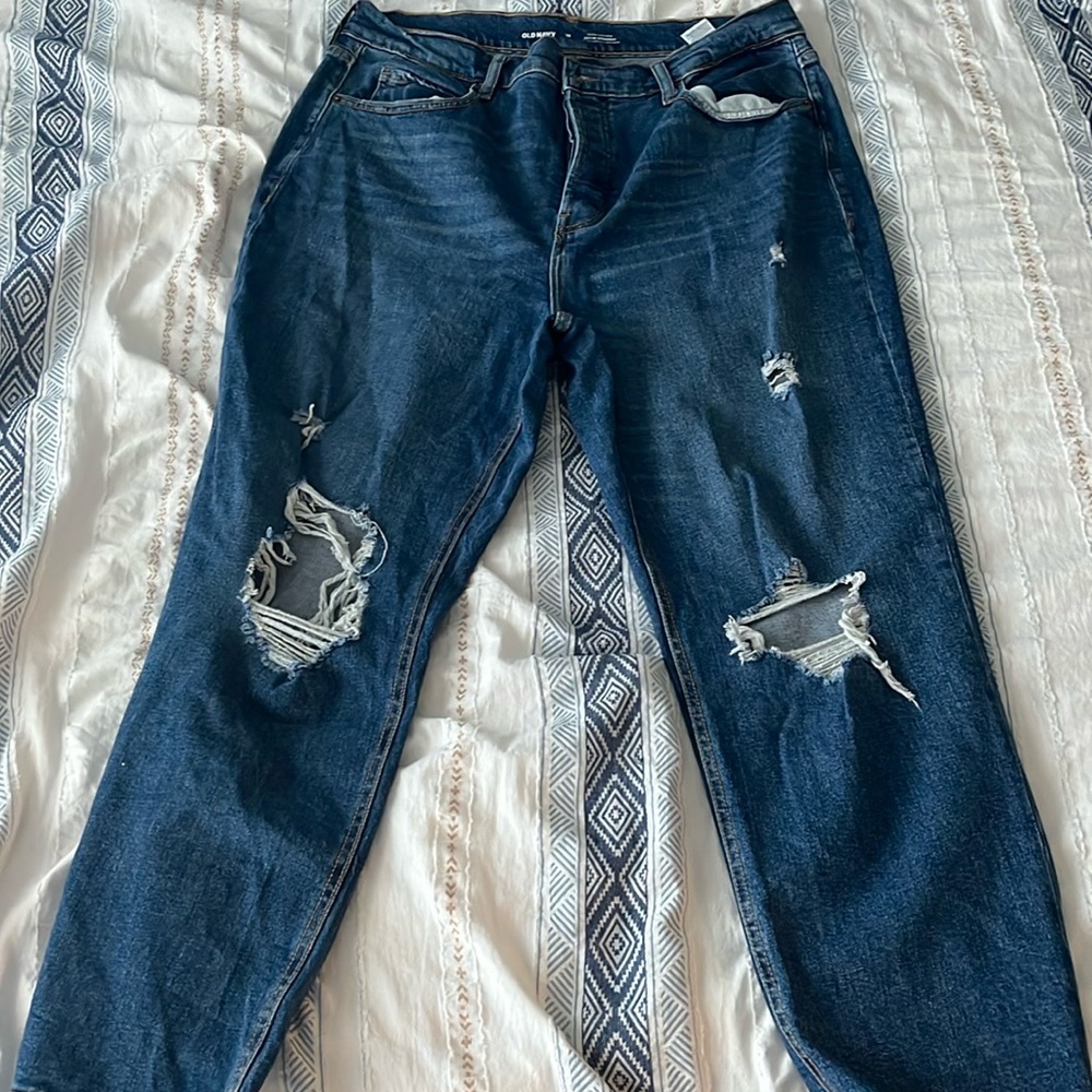 OLDNAVY High Rise  Wide Leg Distressed Jeans